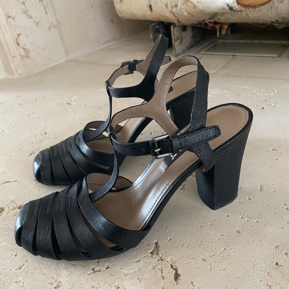 Ecco Black Strappy Women's Heels